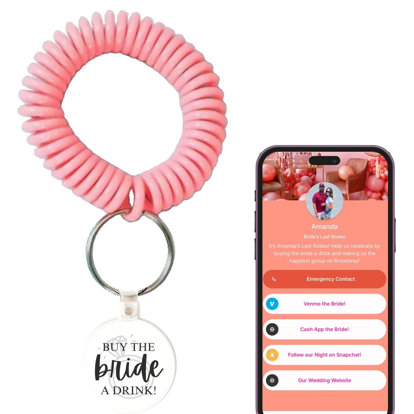 Buy the Bride a Drink QR Code Bracelet, Bachelorette Party Favors, Venmo Bracelet, NFC and QR, Custom Profiles, Tap to Share, Honeymoon Fund