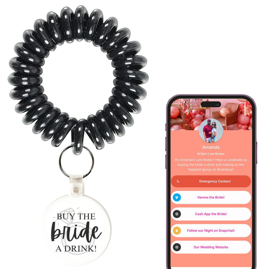 Buy the Bride a Drink QR Code Bracelet, Bachelorette Party Favors, Venmo Bracelet, NFC and QR, Custom Profiles, Tap to Share, Honeymoon Fund