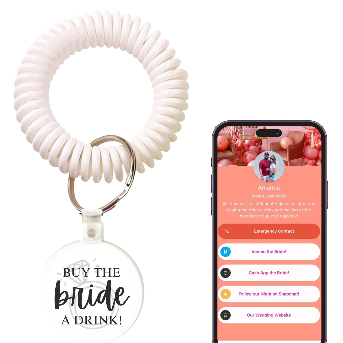 Buy the Bride a Drink QR Code Bracelet, Bachelorette Party Favors, Venmo Bracelet, NFC and QR, Custom Profiles, Tap to Share, Honeymoon Fund