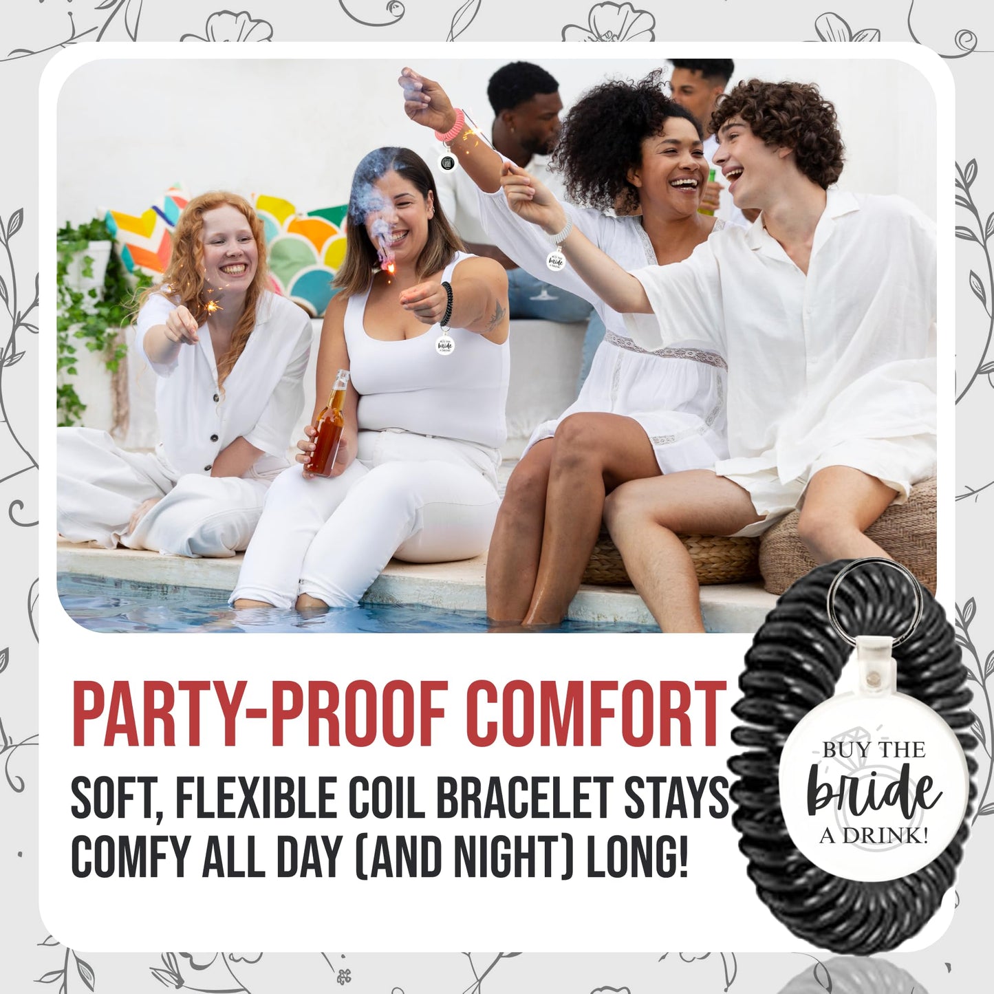 Buy the Bride a Drink QR Code Bracelet, Bachelorette Party Favors, Venmo Bracelet, NFC and QR, Custom Profiles, Tap to Share, Honeymoon Fund